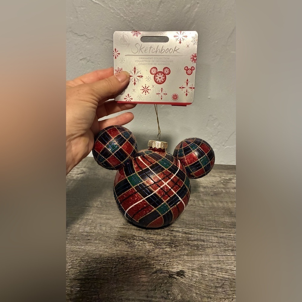 Disney Parks Sketchbook Plaid Mickey Mouse Ornament - Picture 5 of 7